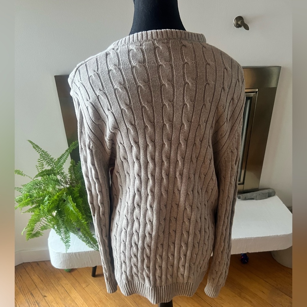 Denver Hayes Cable Knit Sweater in Light Gray - Picture 4 of 6